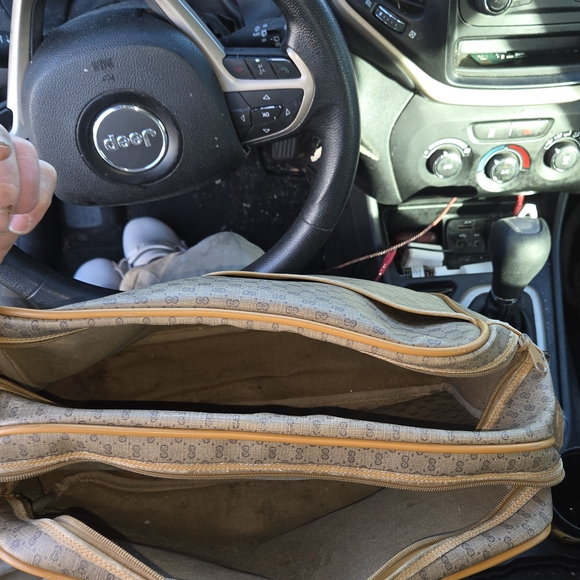 Gucci Brown Monogram Crossbody Bag with Tan Trim - Picture 8 of 16